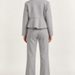 Meimeij – Tailleur grigio con giacca asimmetrica - retro