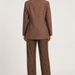 Tensione In – Tailleur marrone con pantaloni decorati - retro
