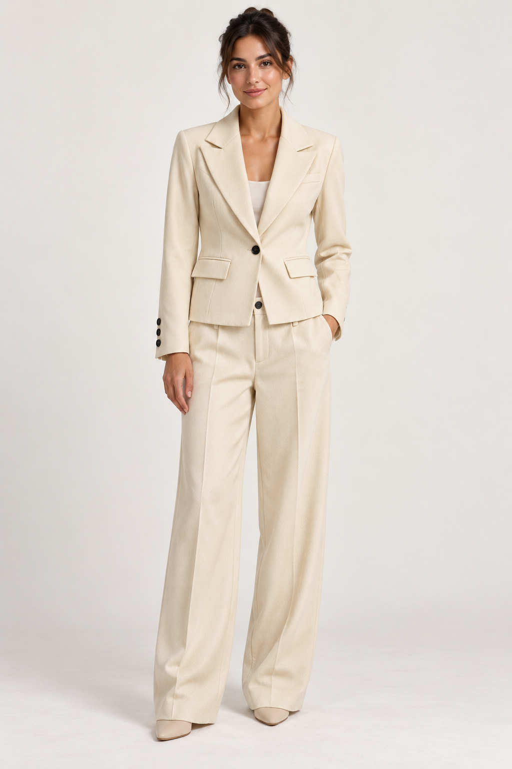 Dixie – Tailleur panna - fronte