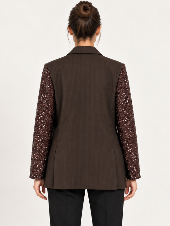 Giacca Tensione In paillettes su modella retro
