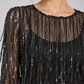 Dettaglio paillettes e tulle della shirt Tensione In